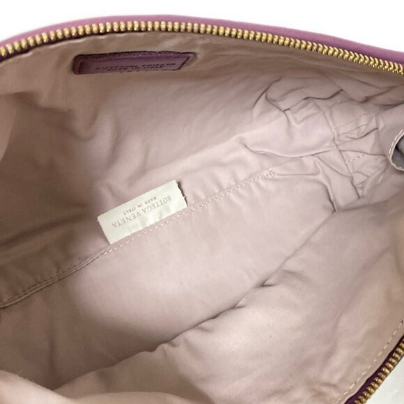 Auth BOTTEGA VENETA Intrecciato - Purple Leather Pouch - Picture 5 of 6